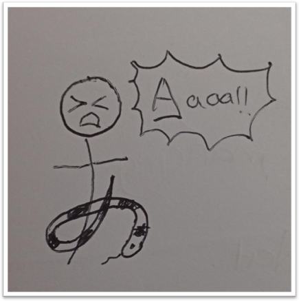 Mnemonic hiragana あ (a)