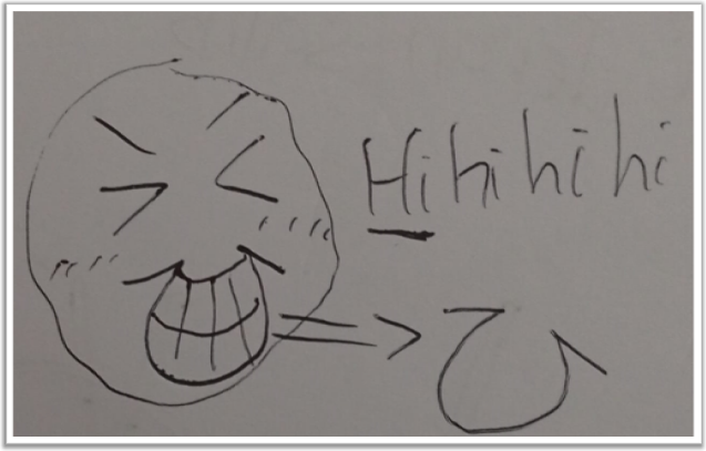 Mnemonic hiragana ひ (hi)