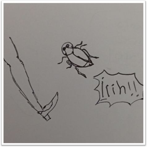 Mnemonic hiragana い (i)