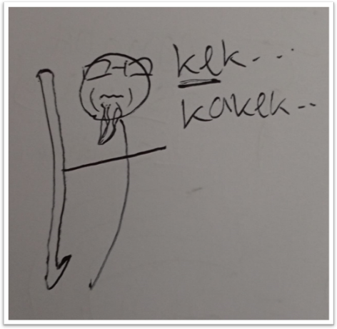 Mnemonic hiragana け (ke)