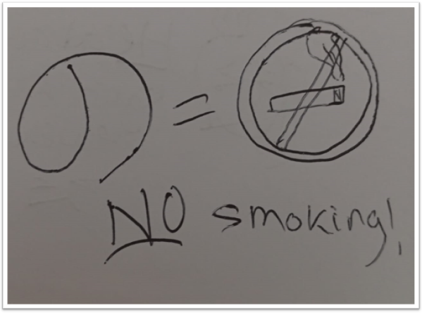 Mnemonic hiragana の (no)