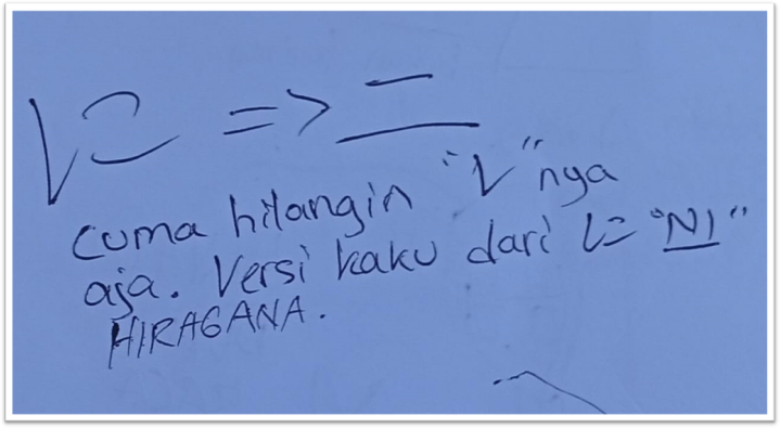 Mnemonic katakana ニ (ni)