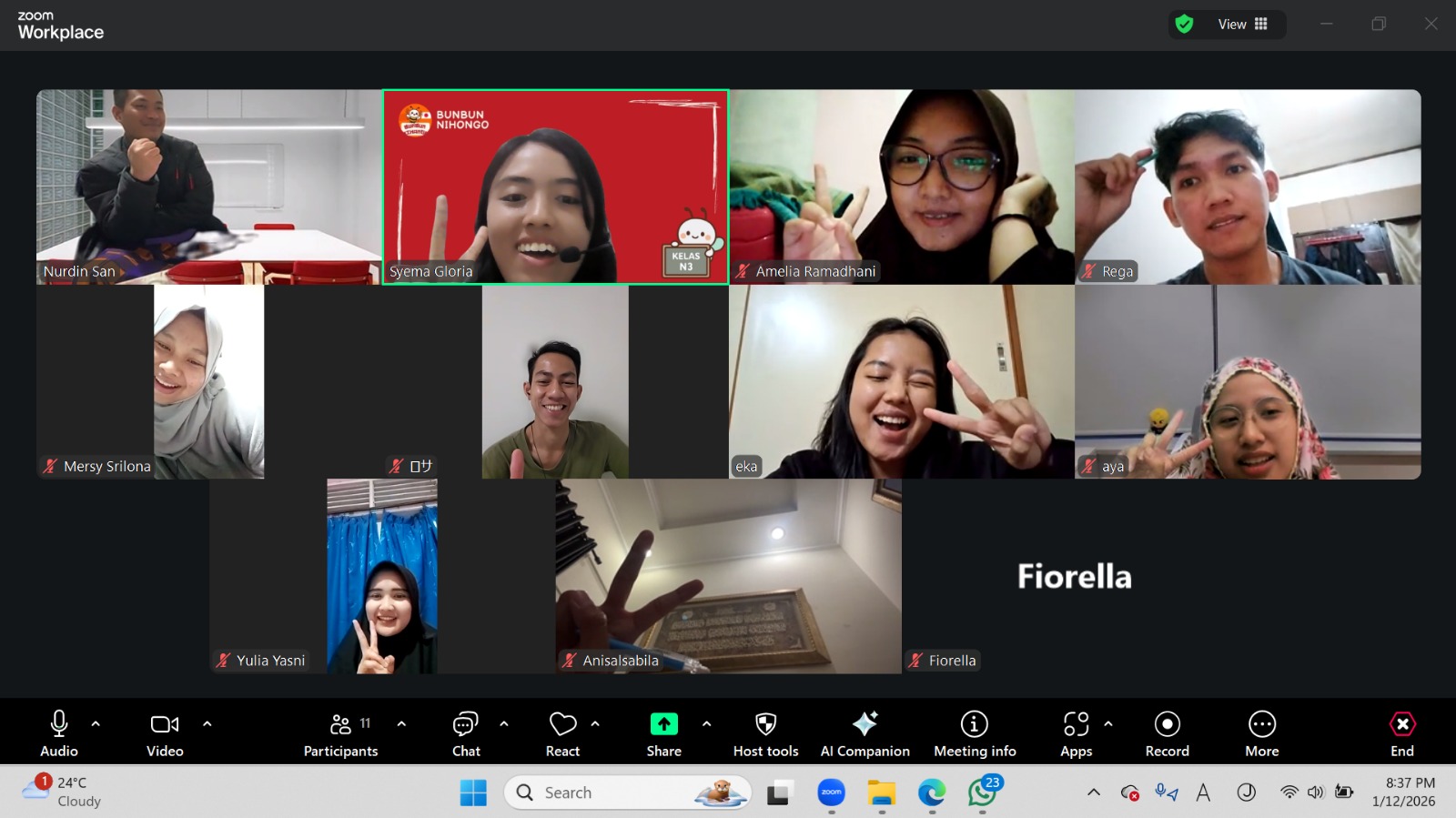 Absensi kelas Reguler N3 Jan 26