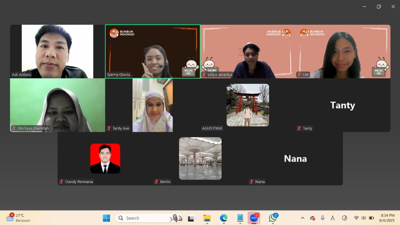 Absensi kelas Reguler N3 Aug 25