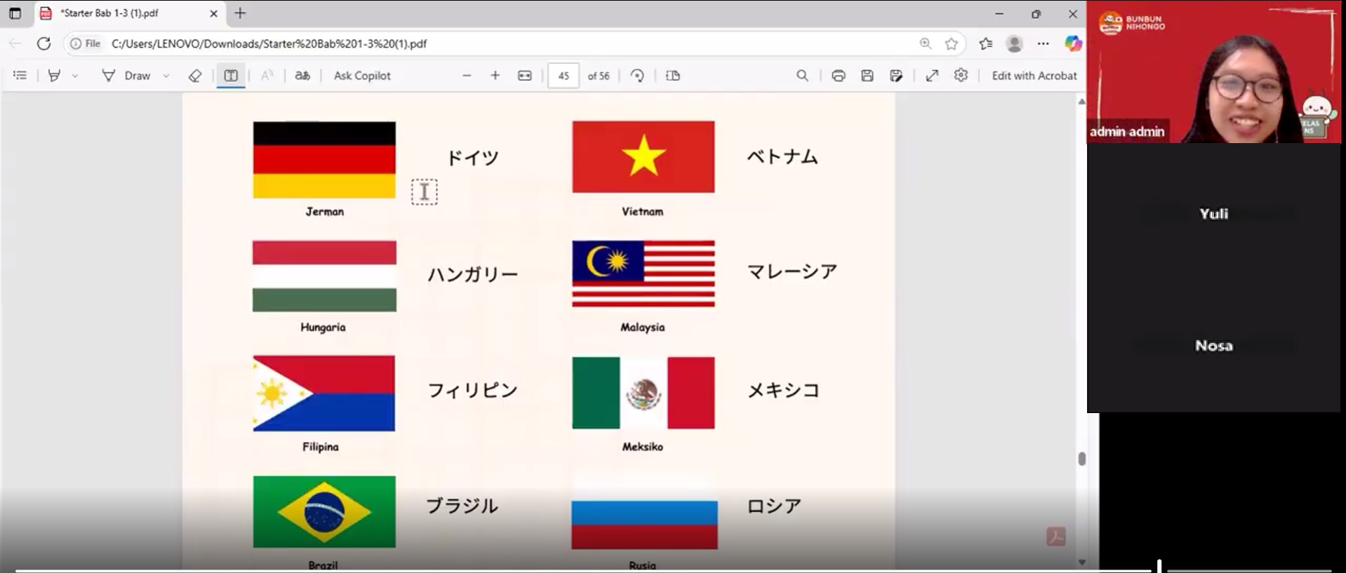 Suasana kelas Bunbun - Weekend N5
