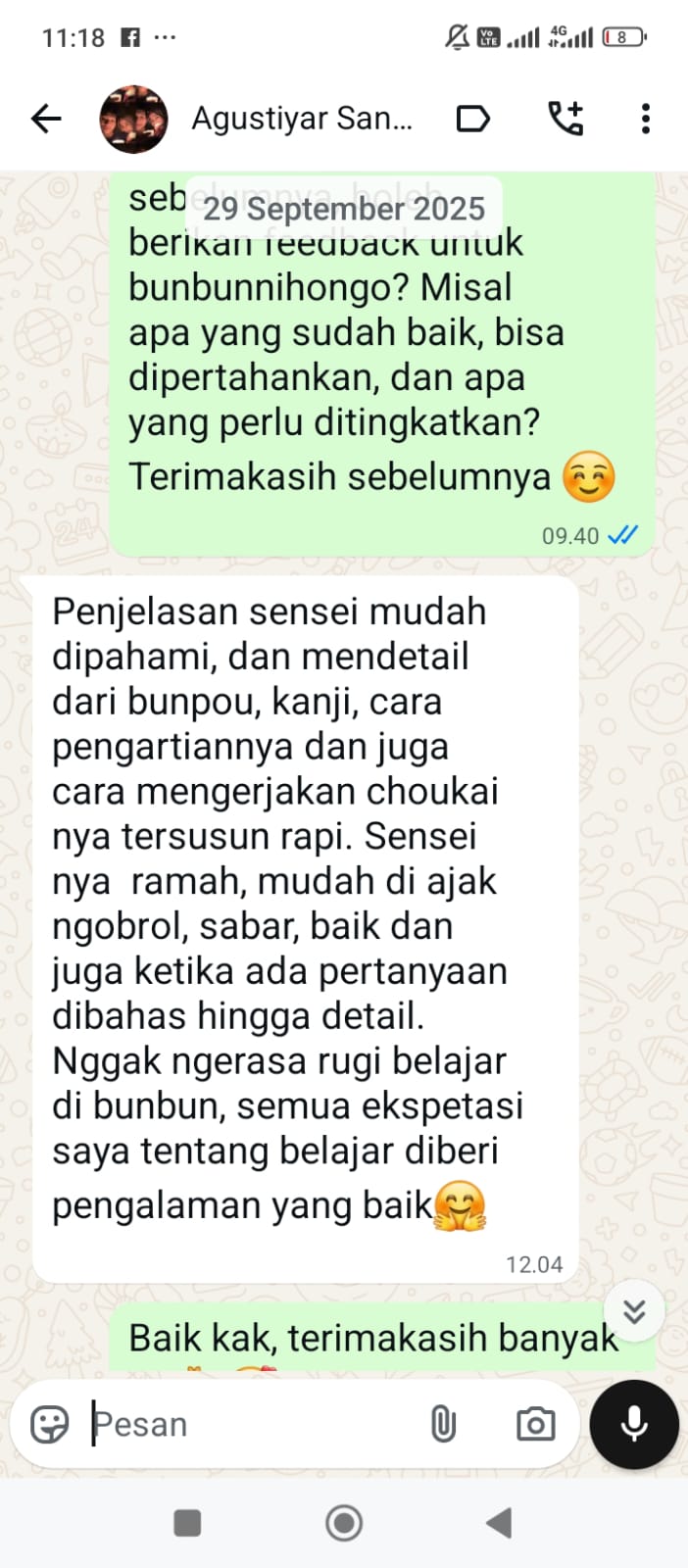 Testimoni WA 1